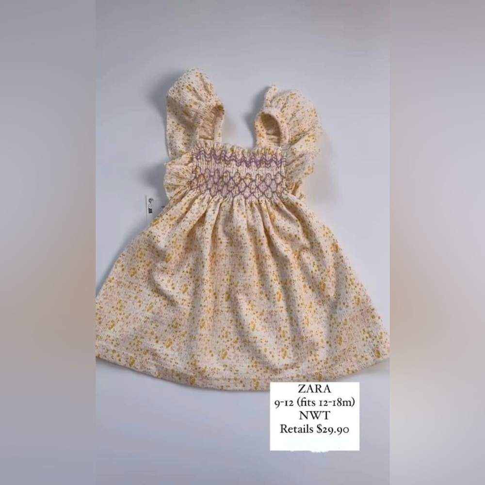 Zara Formal Yellow Floral Purple Detailed Dress Elegant Design